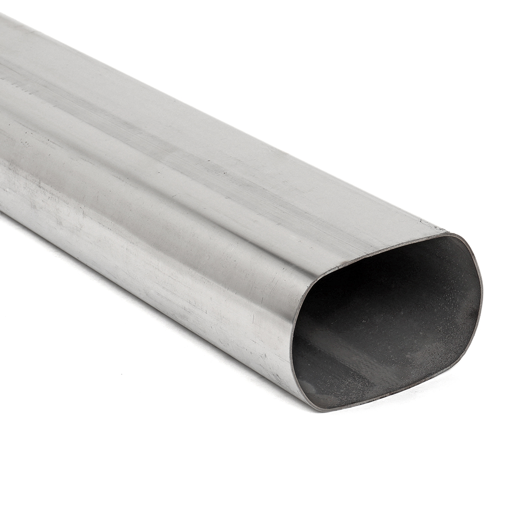 Oval Exhaust Tubing Straight 3.5" OD 304 Stainless